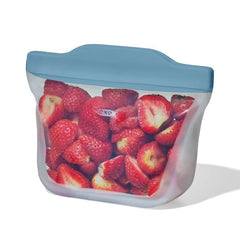 Silicone Reusable Bag Stand-Up Snack (12 oz) - Blue