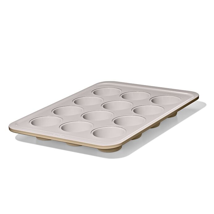 Non-Stick Pro Ceramic Coated Metal Bakeware 12-Cup Muffin Pan - Biscuit